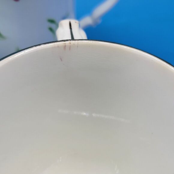 Royal Victoria Fine Bone China Set Of 4 Floral 4 1/2"H X 3"W Tall Footed Cups - Picture 7 of 9